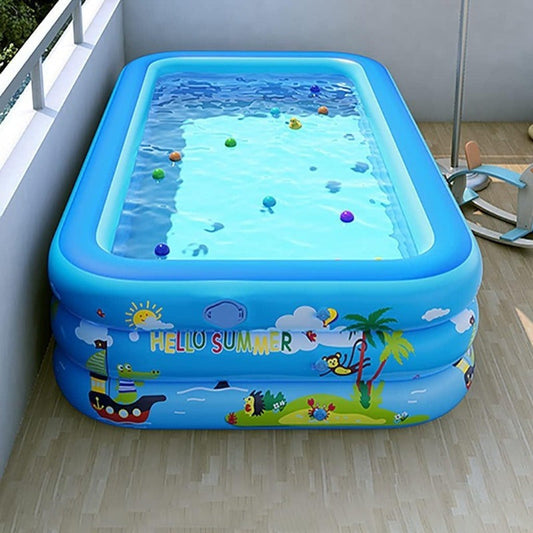 Kids Paddling Pool – Inflatable Ocean-Design Garden Pool
