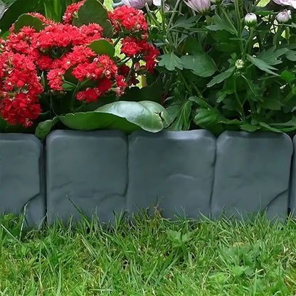 Stone-Look Garden Edging Set – 20-Piece Interlocking Border