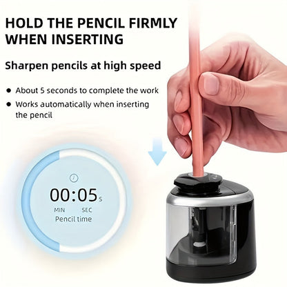 Electric Pencil Sharpener – Auto-Stop USB Sharpener