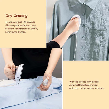 Mini dual-voltage travel iron with ceramic soleplate