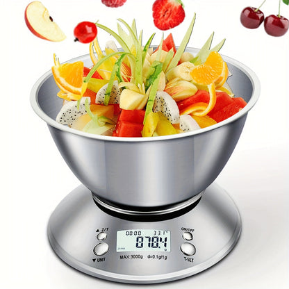 Digital kitchen scale with stainless steel platform