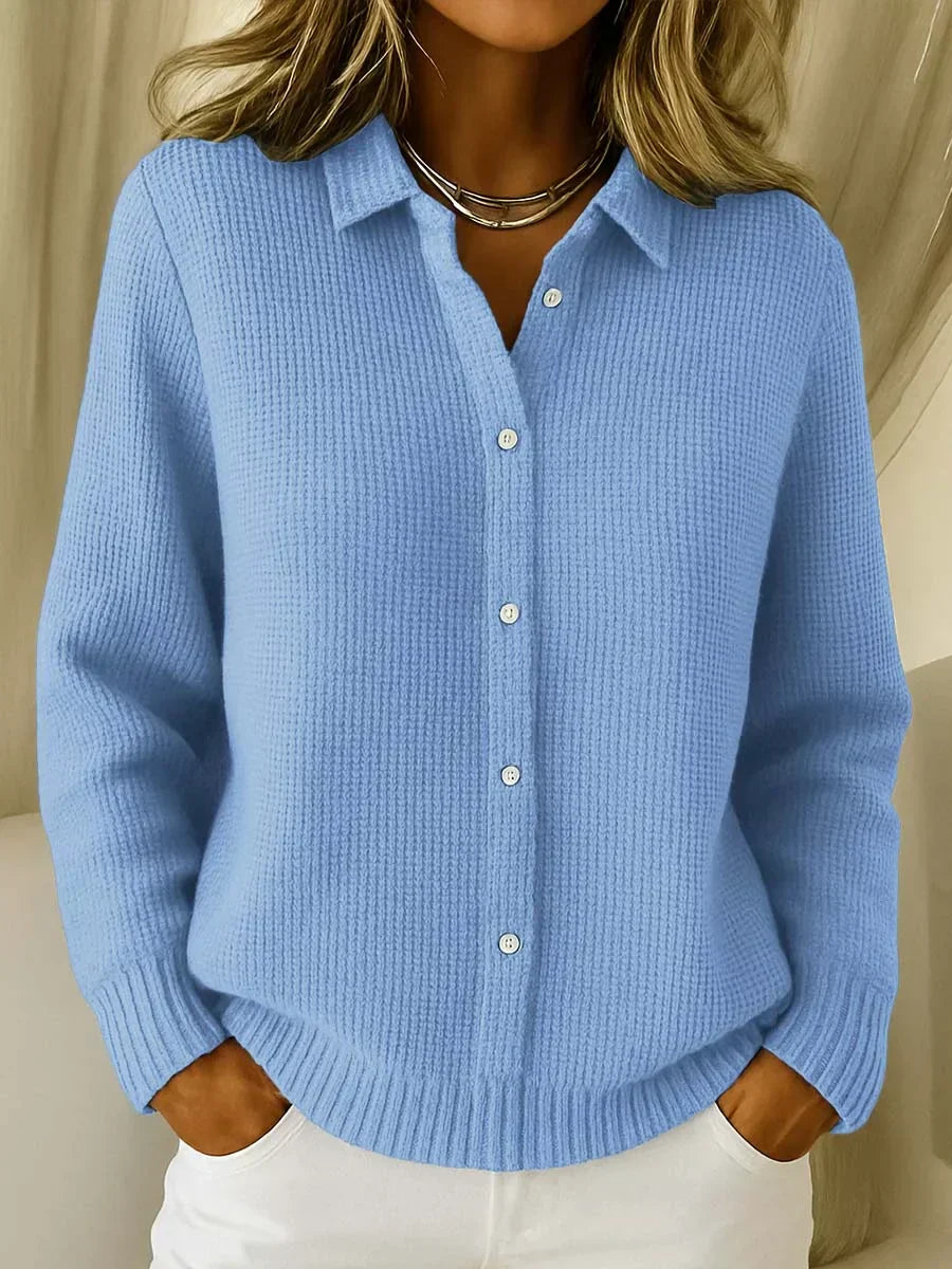 Women's longline button-front knit cardigan