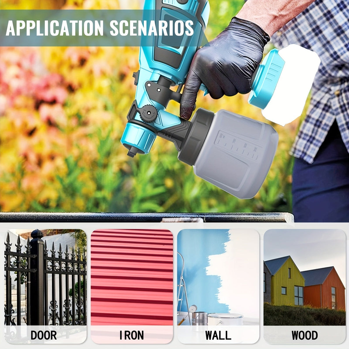Cordless Paint Sprayer – 2 Batteries, 1000ml Detachable Tank