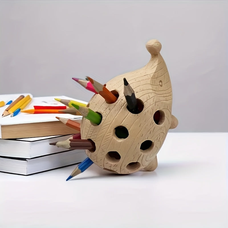 Hedgehog Pen Holder – Resin Desk Organiser