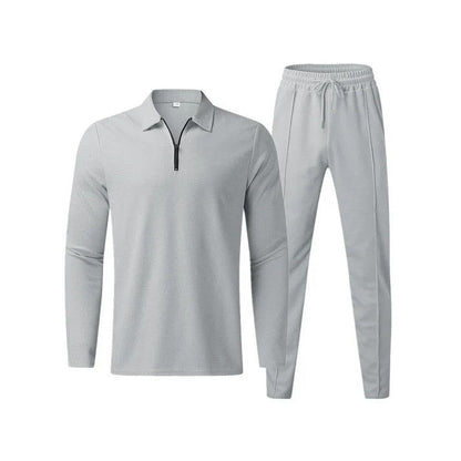 Men's knit top and trousers set - front