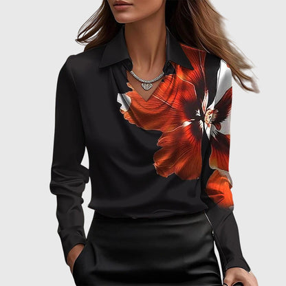 Women's versatile satin blouse