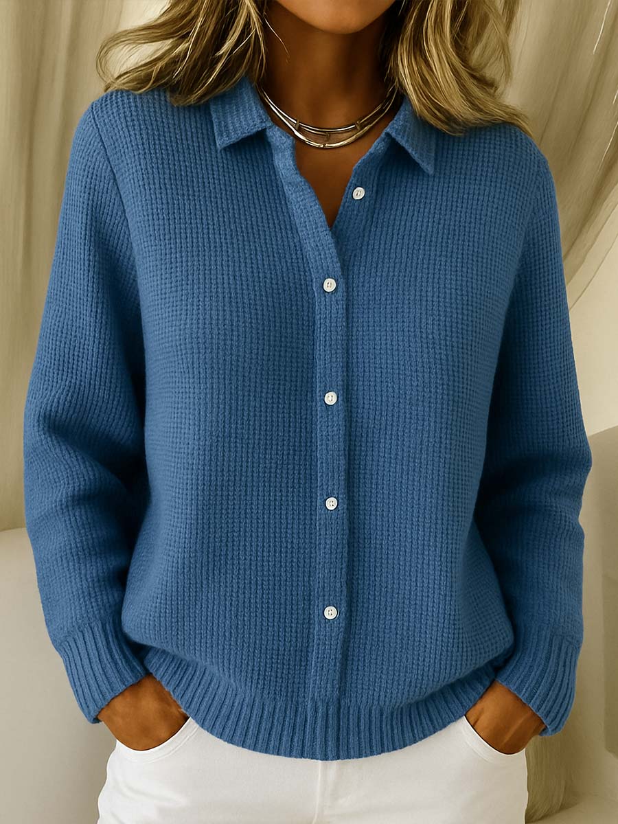 Women's collared knit sweater