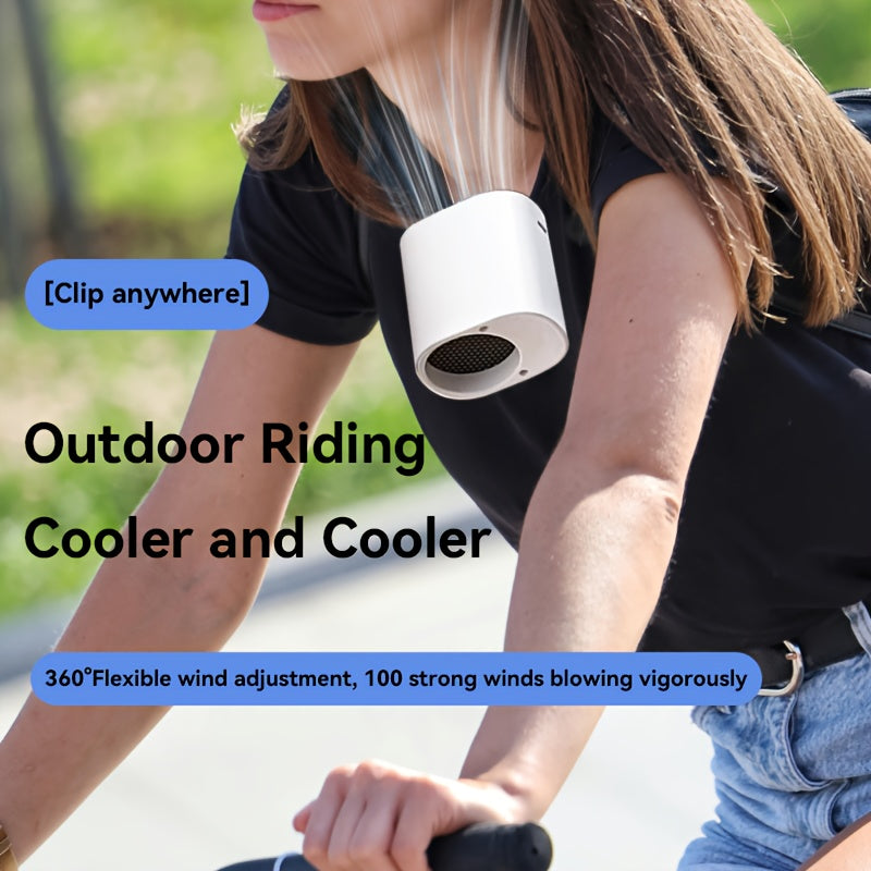 Portable clip-on mini fan with 360-degree rotation