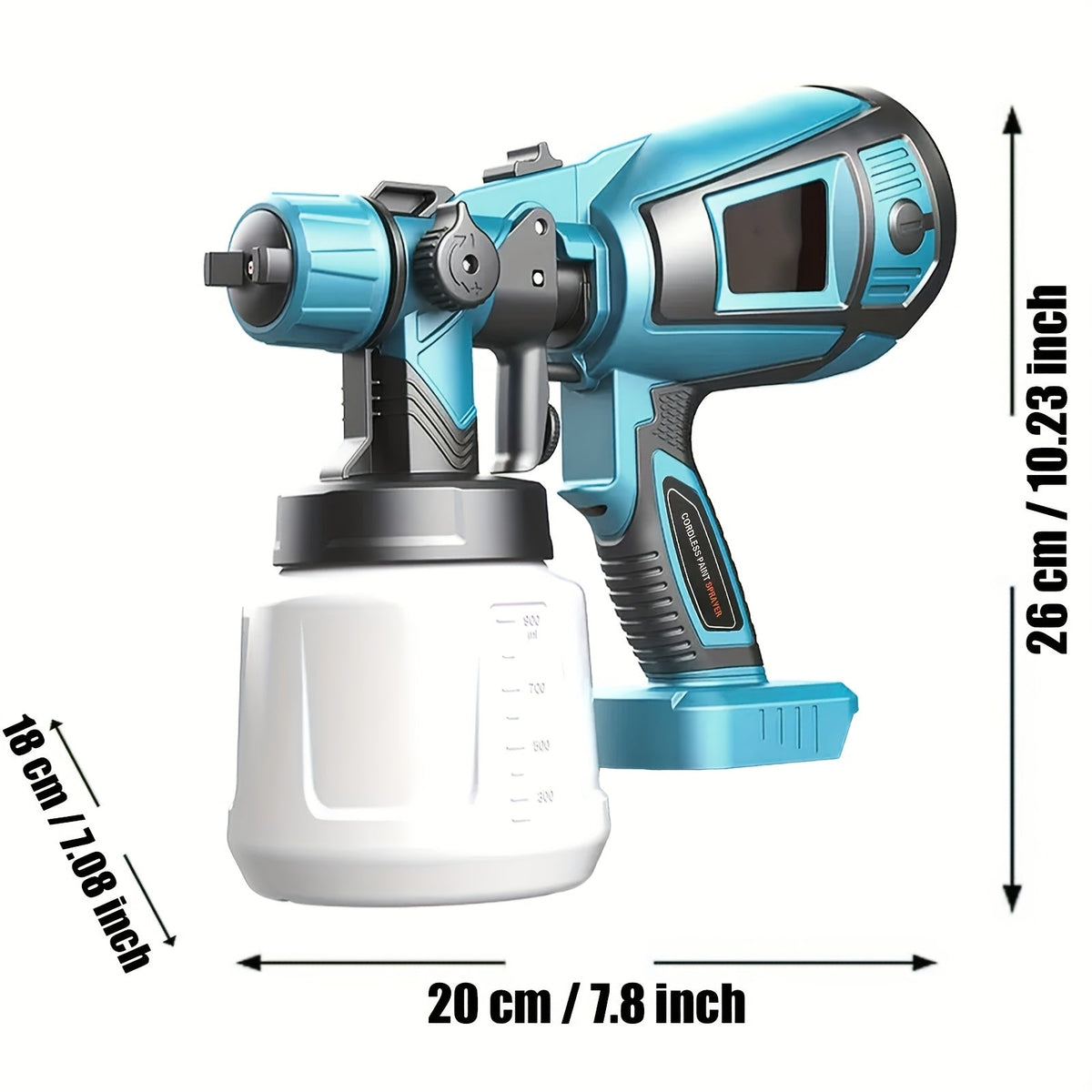 Cordless Paint Sprayer – 2 Batteries, 1000ml Detachable Tank