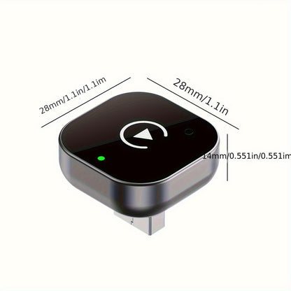 Wireless 2-in-1 CarPlay and Android Auto adapter dongle with USB and USB-C
