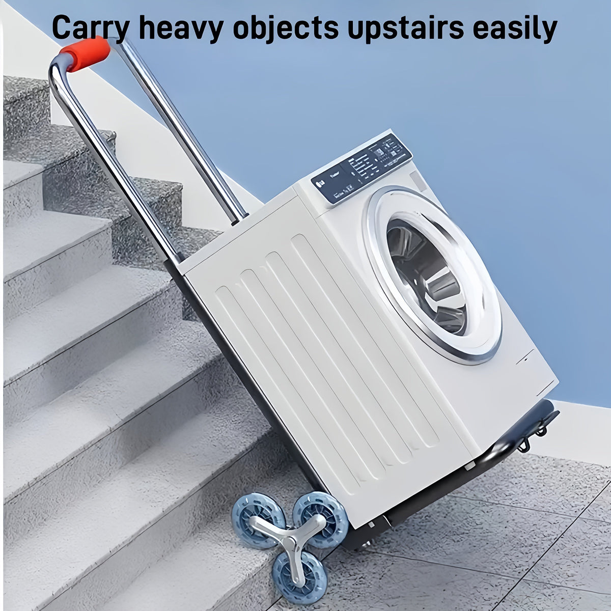 Foldable 3-wheel stair-climbing hand truck trolley