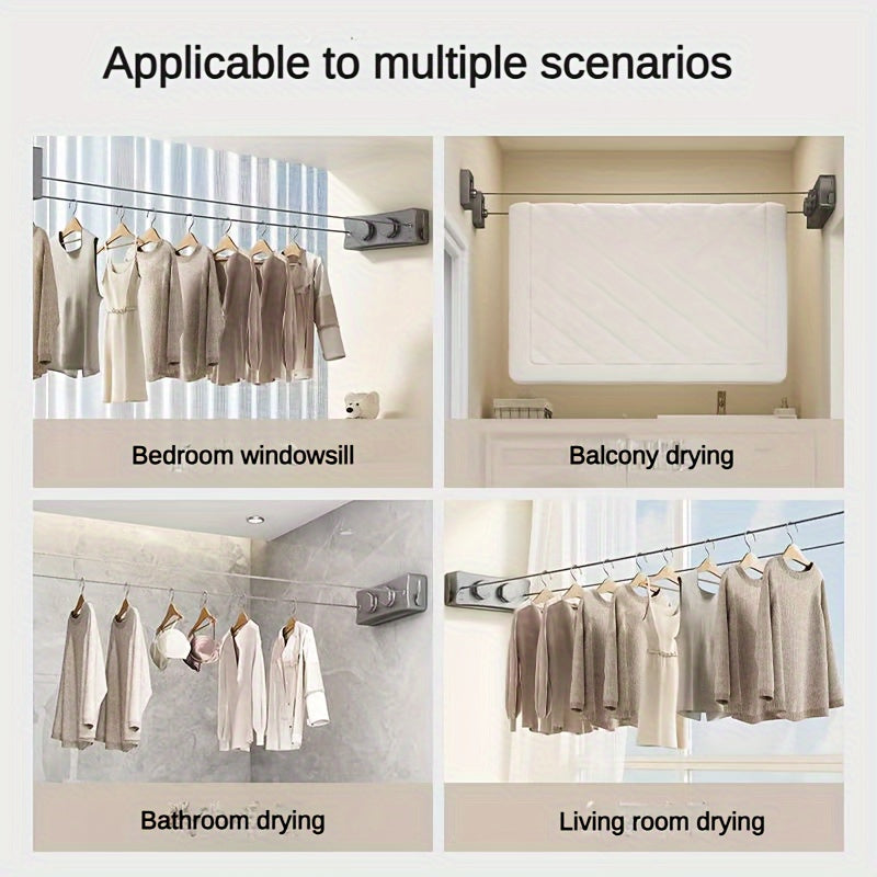 Foldable double stainless steel clothesline