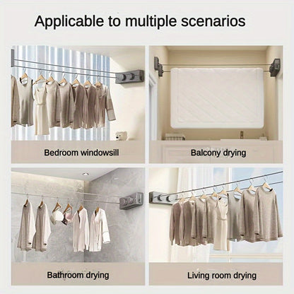 Foldable double stainless steel clothesline