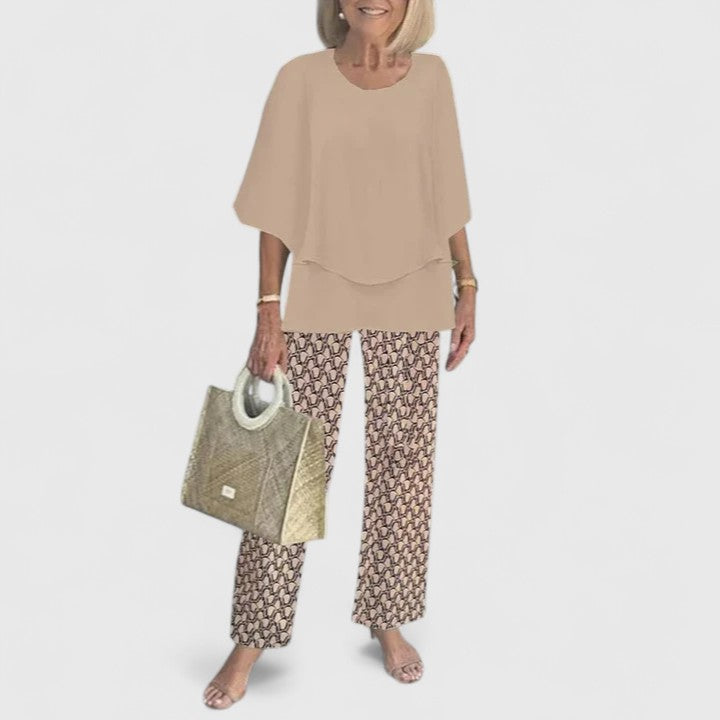 Women's two-piece co-ord set with matching top and trousers