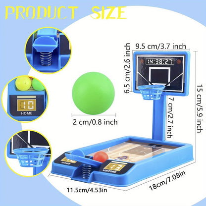 Tabletop basketball game with balls