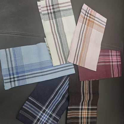 Set of checked 100% cotton handkerchiefs