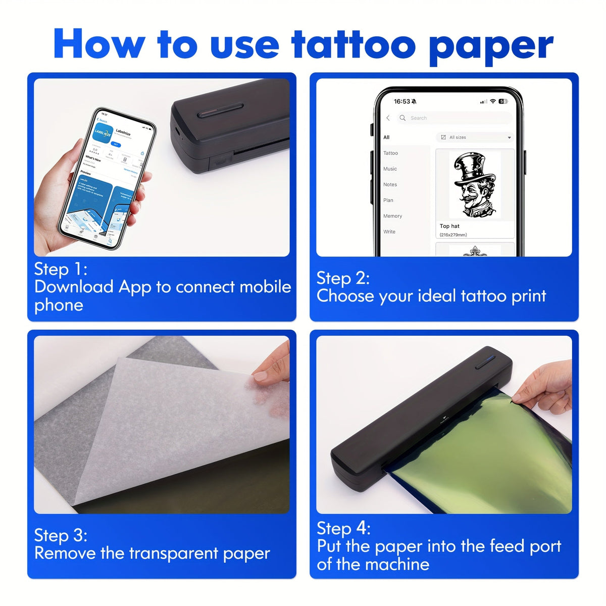 Portable Thermal Printer – Wireless Inkless A4 Printer