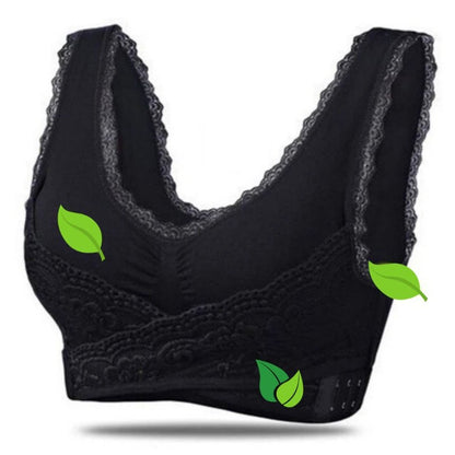 Women's wire-free posture support bra - black