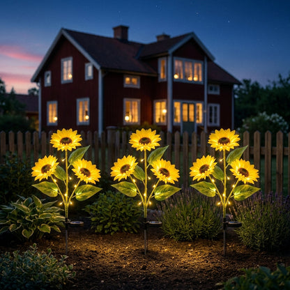 Solar Sunflower Garden Light – Warm White Decorative Stake
