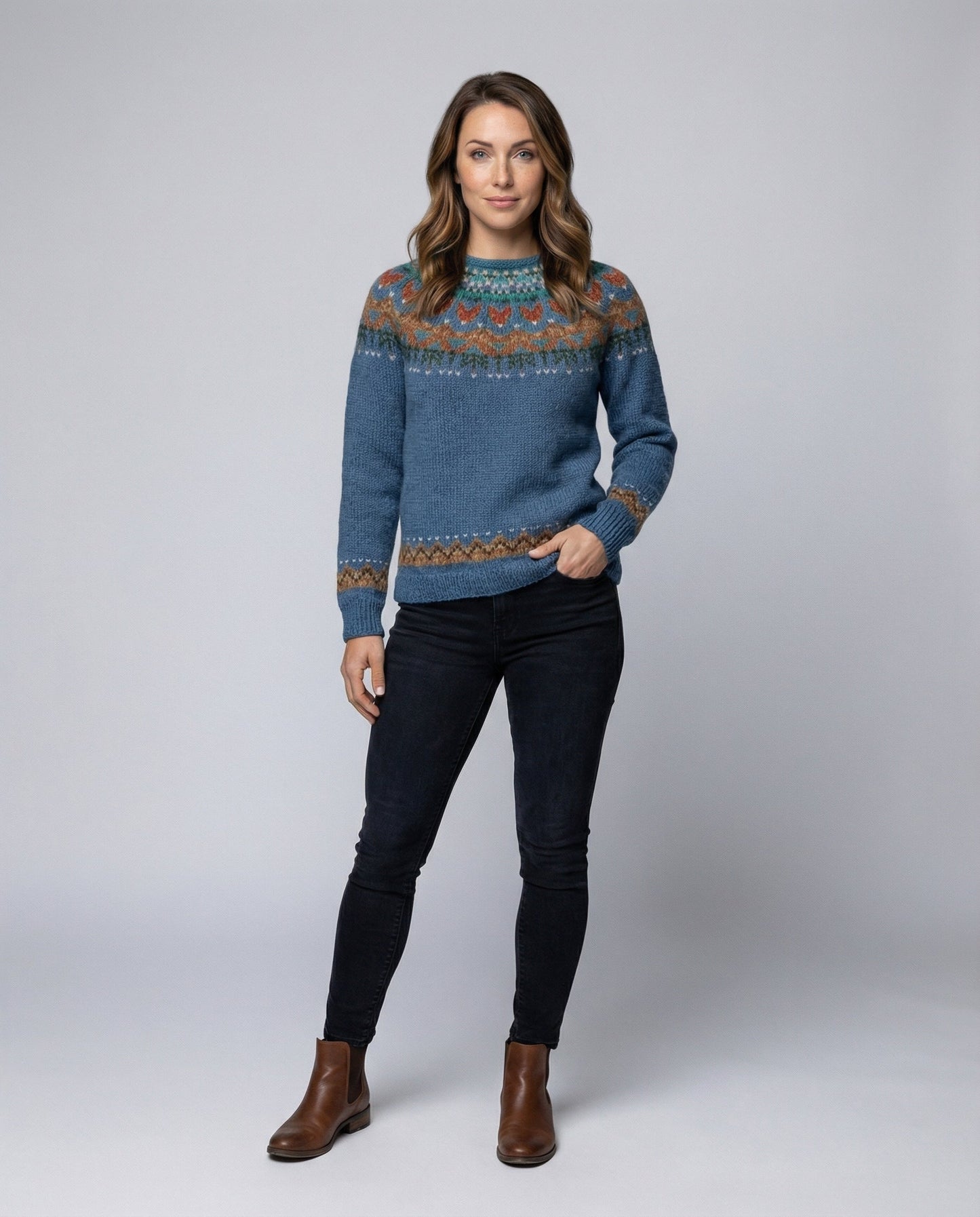 Women's Icelandic knit patterned jumper