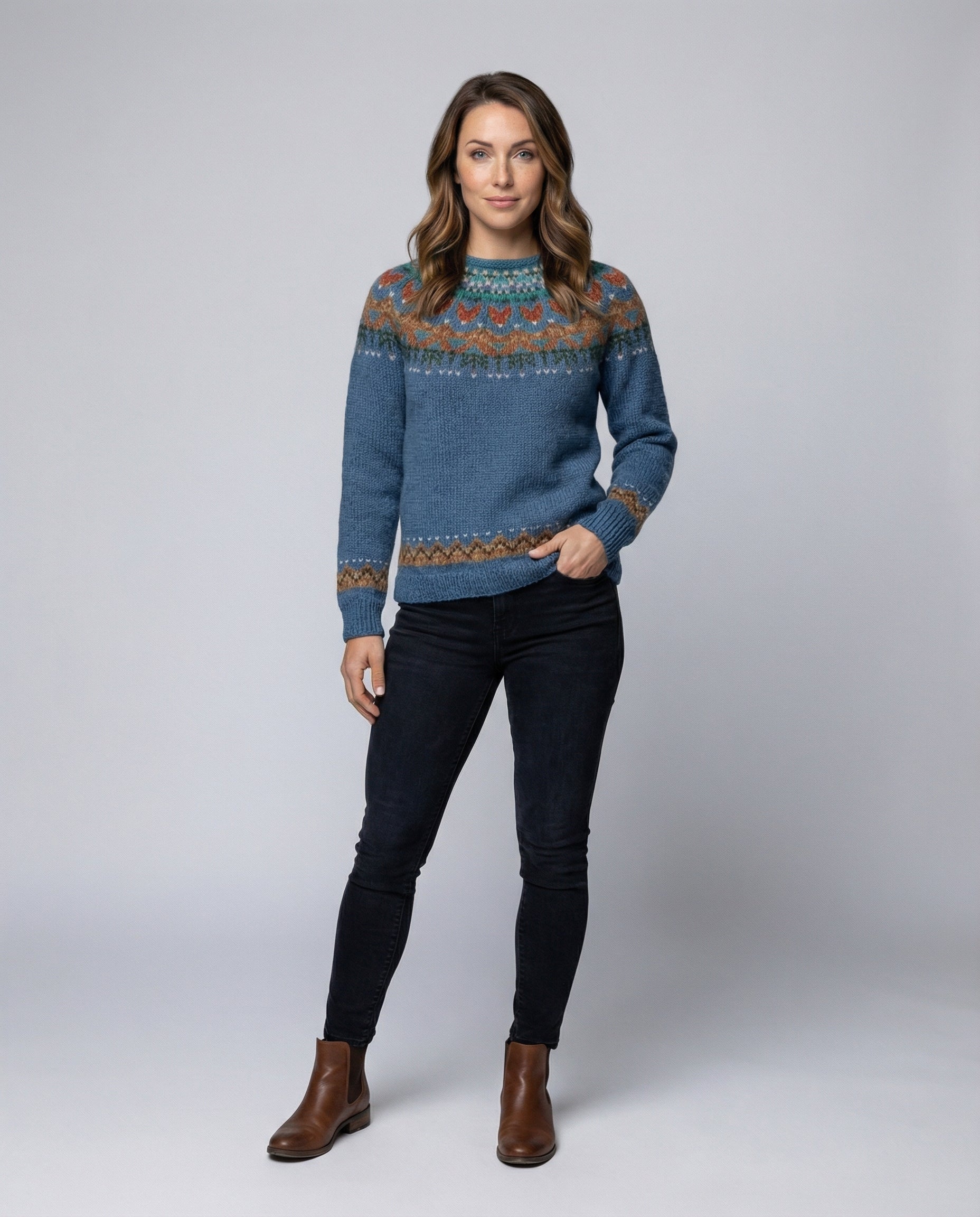Women's Icelandic knit patterned jumper