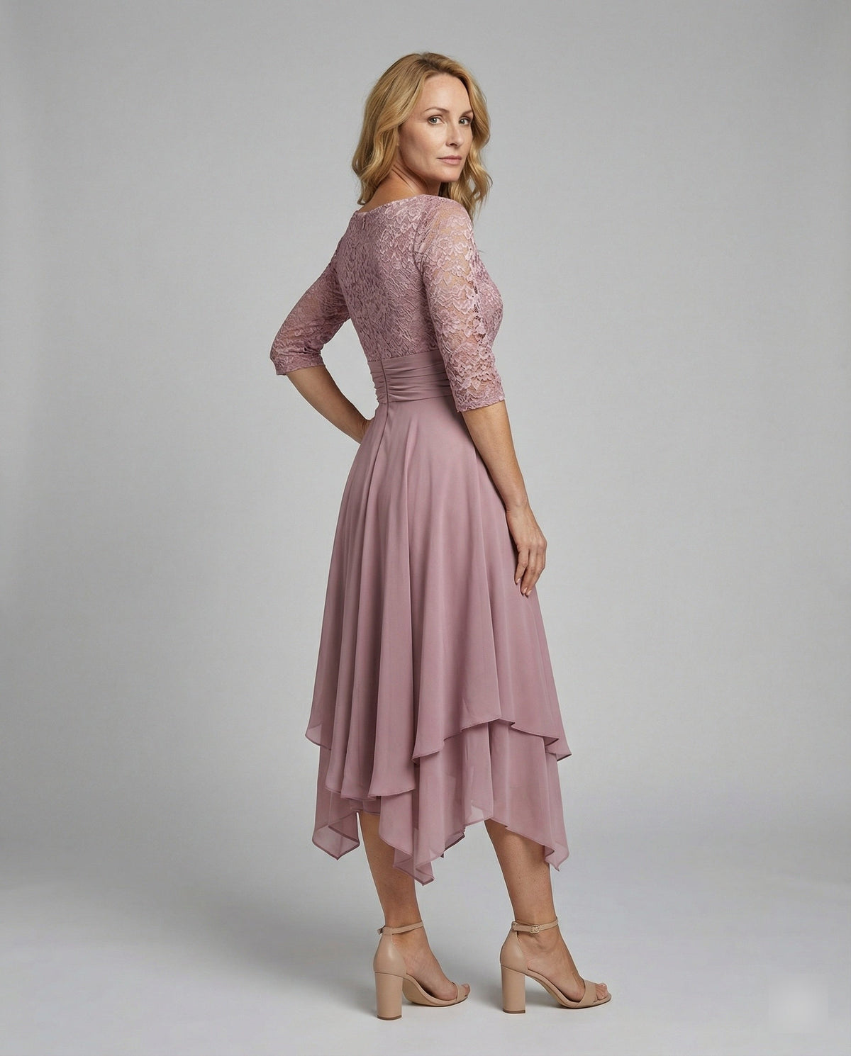 Women's pink relaxed regular-fit stretch midi dress