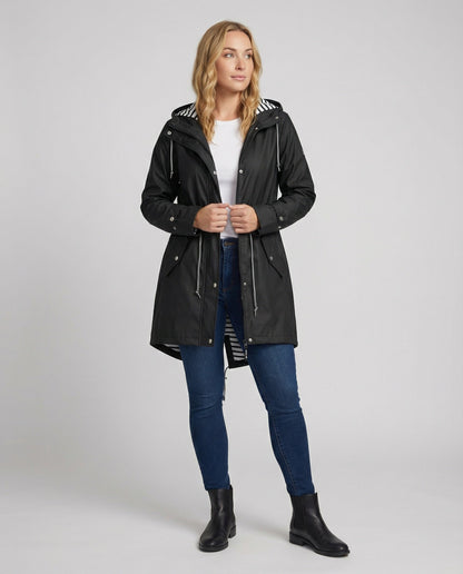 Women's waterproof hooded jacket - full front