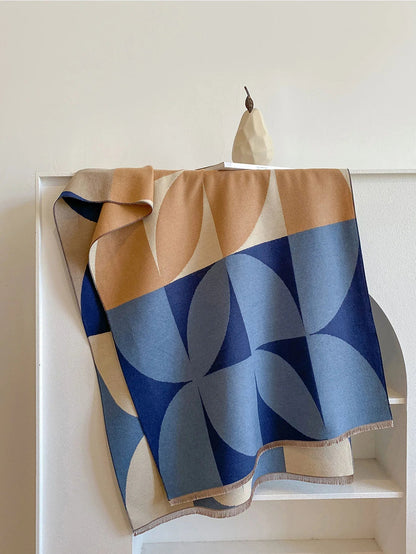 Women's soft reversible winter scarf