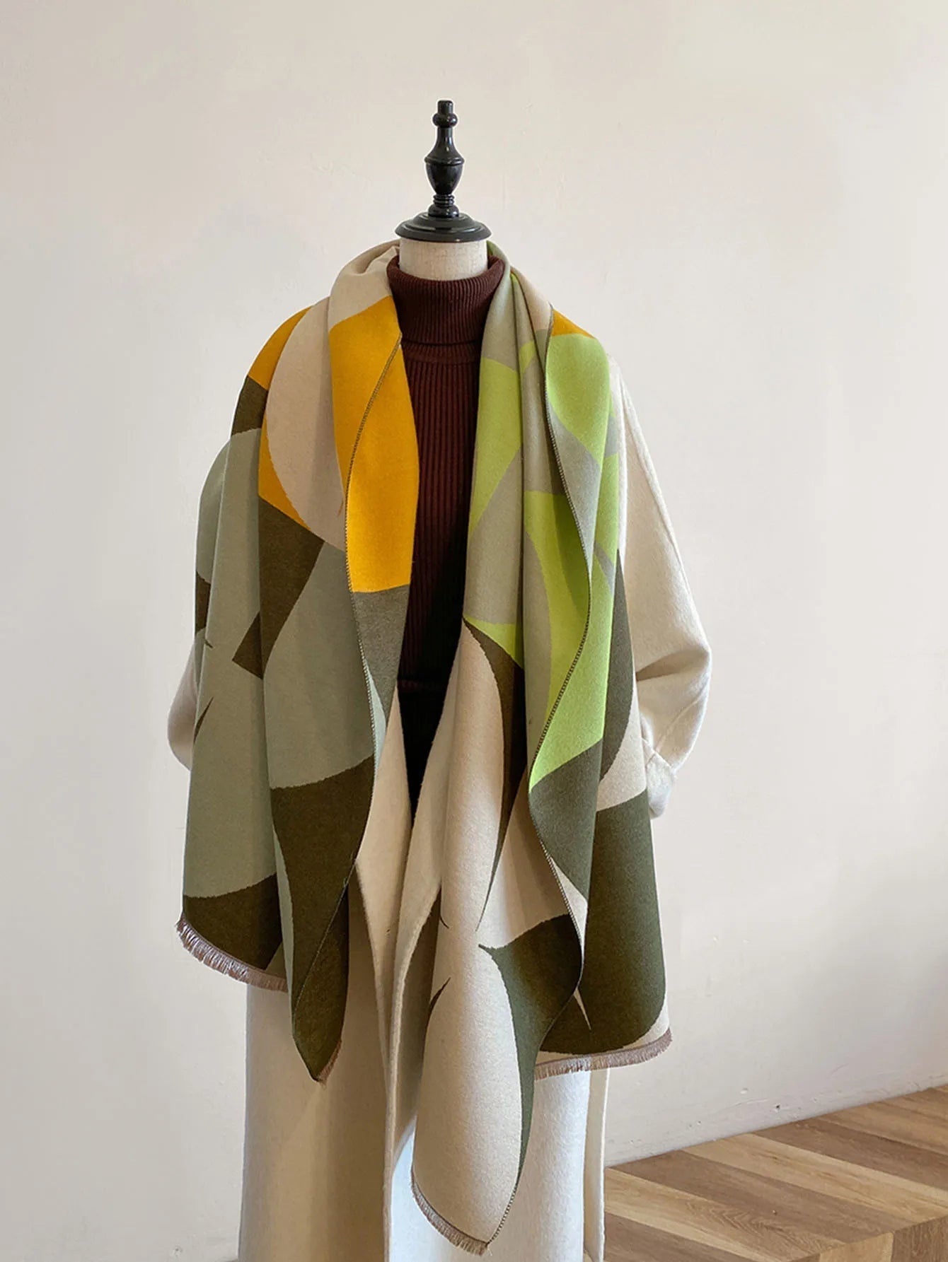 Women's soft reversible winter scarf