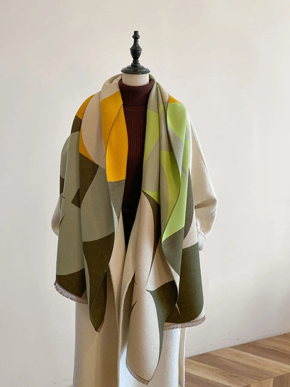 Women's soft reversible winter scarf