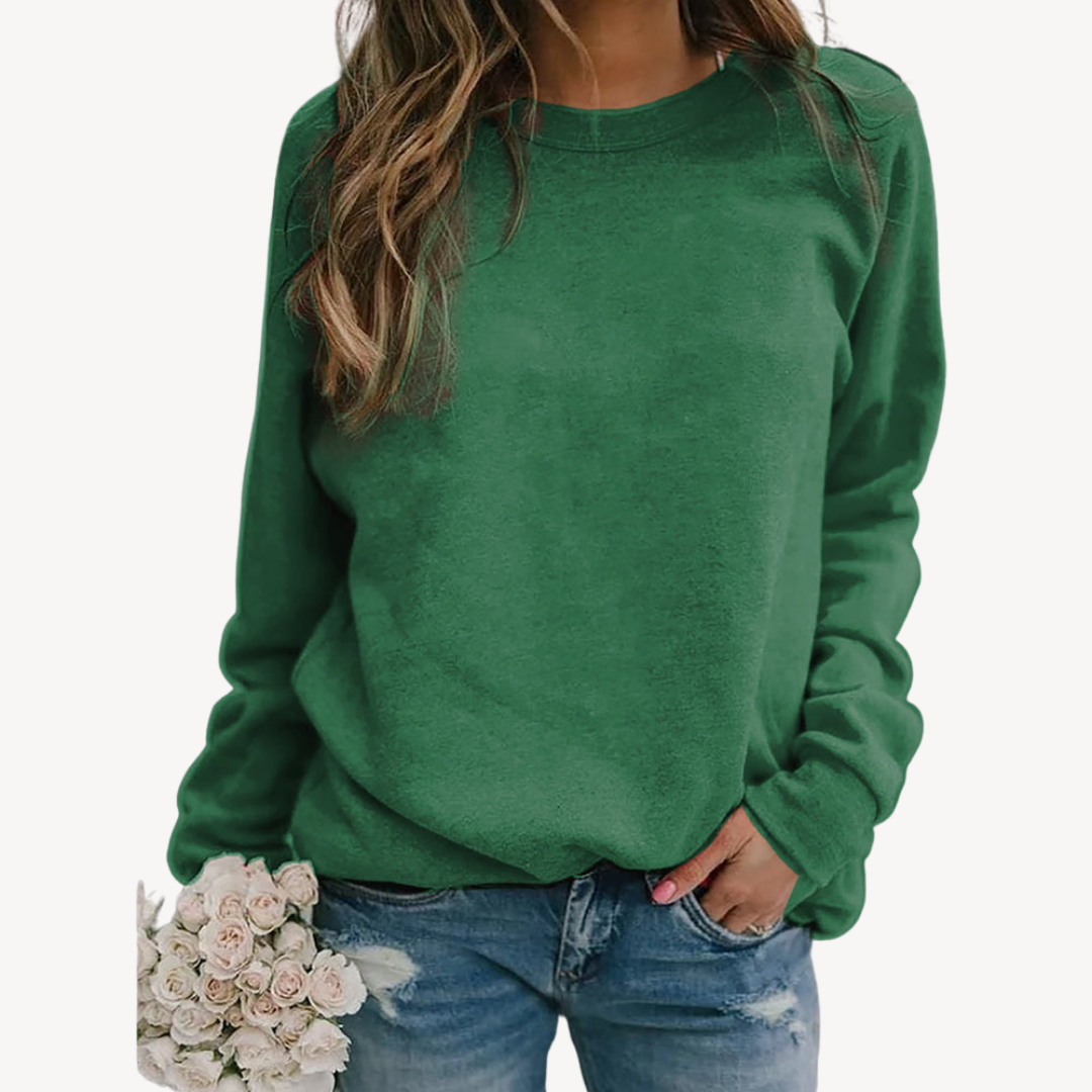 Women's relaxed-fit crew neck cotton sweatshirt