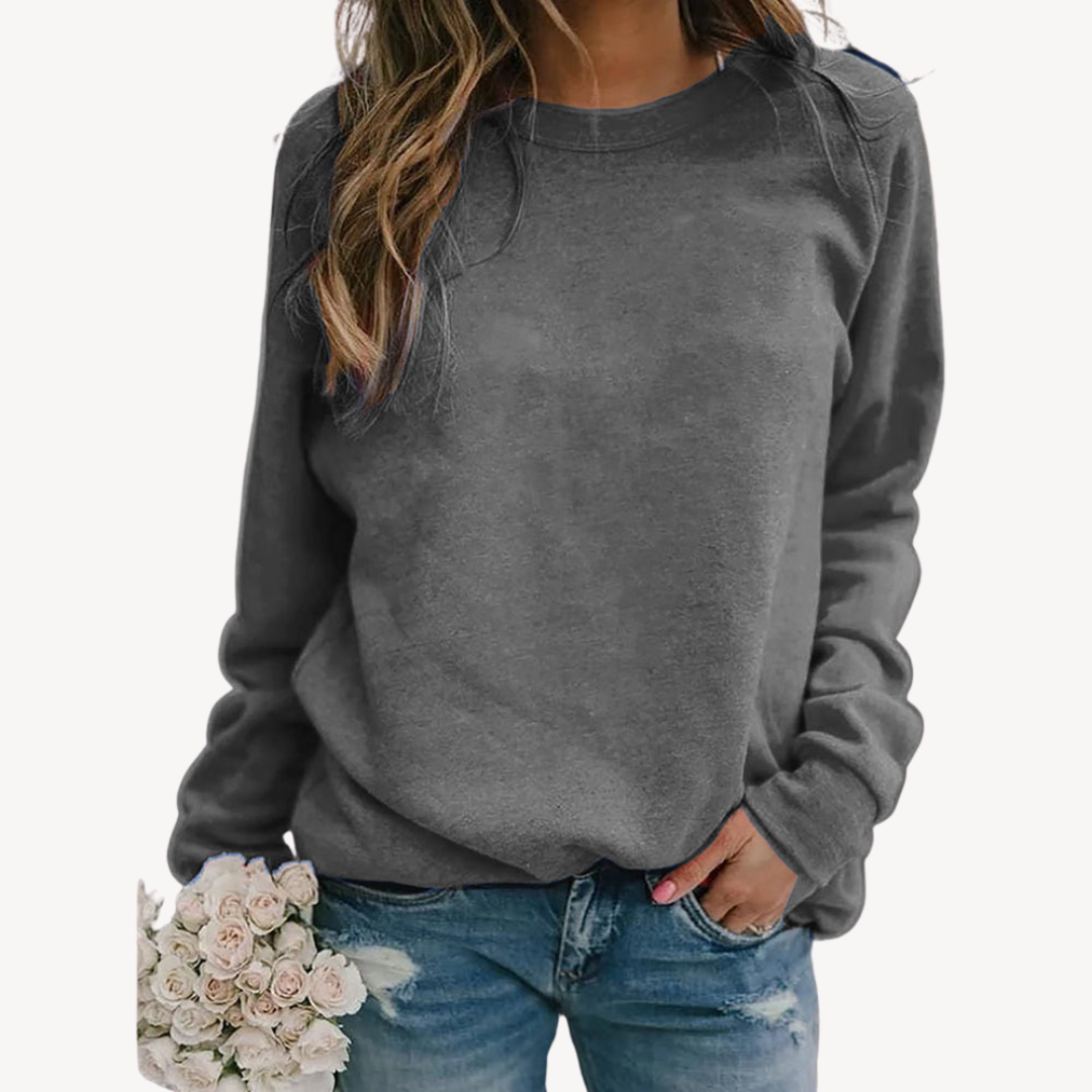 Women's relaxed-fit crew neck cotton sweatshirt