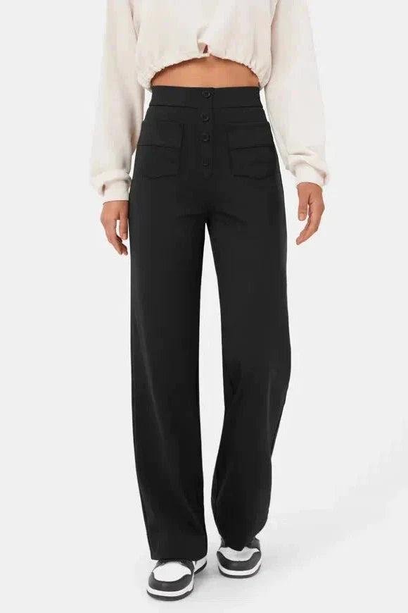 Women's wide-leg high-waist trousers in a relaxed street-style fit