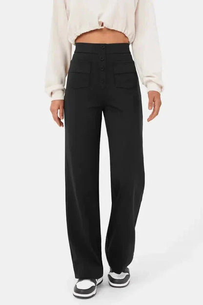 Women's wide-leg high-waist trousers in a relaxed street-style fit