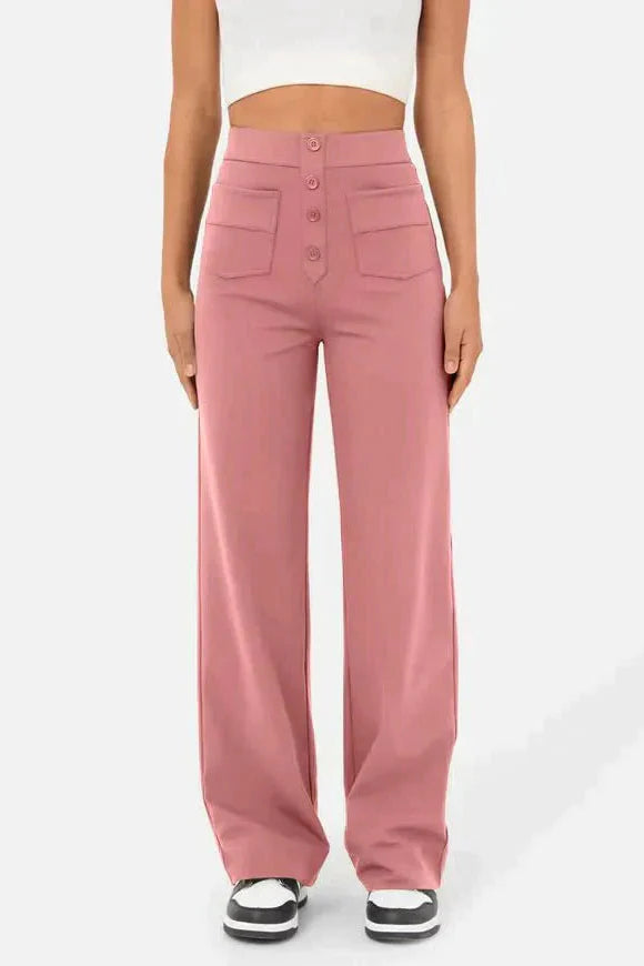 Women's wide-leg high-waist trousers in a relaxed street-style fit