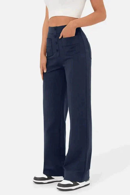 Women's wide-leg high-waist trousers in a relaxed street-style fit