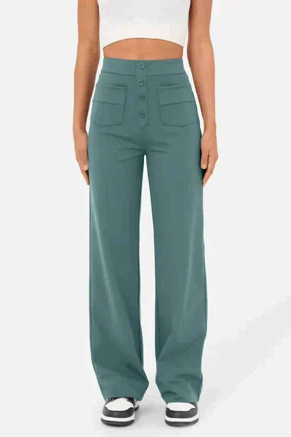Women's wide-leg high-waist trousers in a relaxed street-style fit