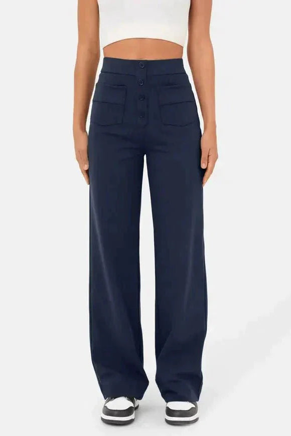 Women's wide-leg high-waist trousers in a relaxed street-style fit