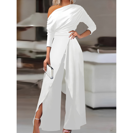 One-Shoulder Jumpsuit – Wide-Leg Asymmetric Jumpsuit