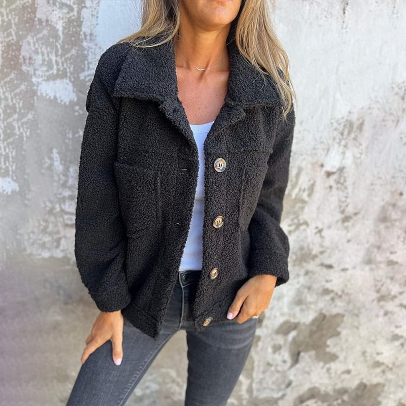 Women's Fleece-Lined Jacket – Cosy Warm Zip-Up Jacket
