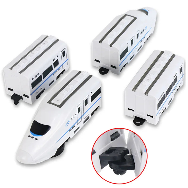 Self-driving battery toy train set for kids