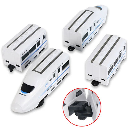 Self-driving battery toy train set for kids