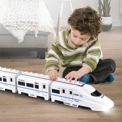 Self-driving battery toy train set for kids