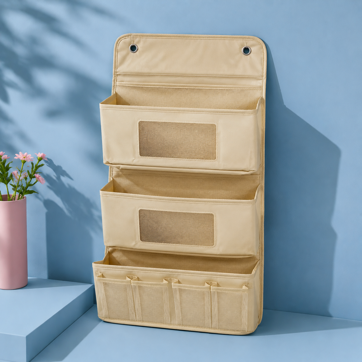 Hanging multi-pocket wall storage organiser
