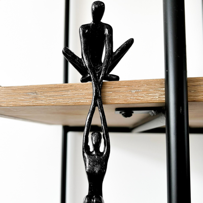 Two-Figure Sculpture – Modern Embracing Statue Home Decor