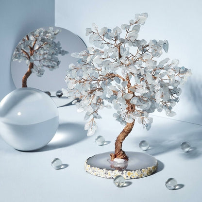 Decorative natural stone gemstone crystal tree ornament