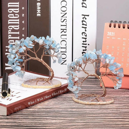 Decorative natural stone gemstone crystal tree ornament