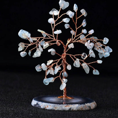 Decorative natural stone gemstone crystal tree ornament