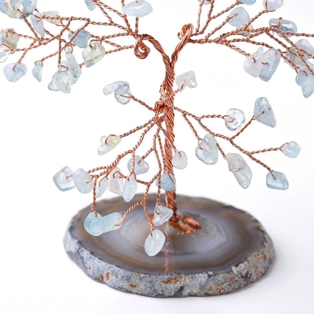 Decorative natural stone gemstone crystal tree ornament