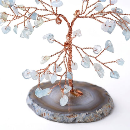 Decorative natural stone gemstone crystal tree ornament
